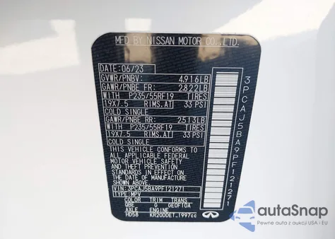 2023 Infiniti Qx50 Luxe из США, поврежденный, VIN 3PCAJ5BA9PF121271